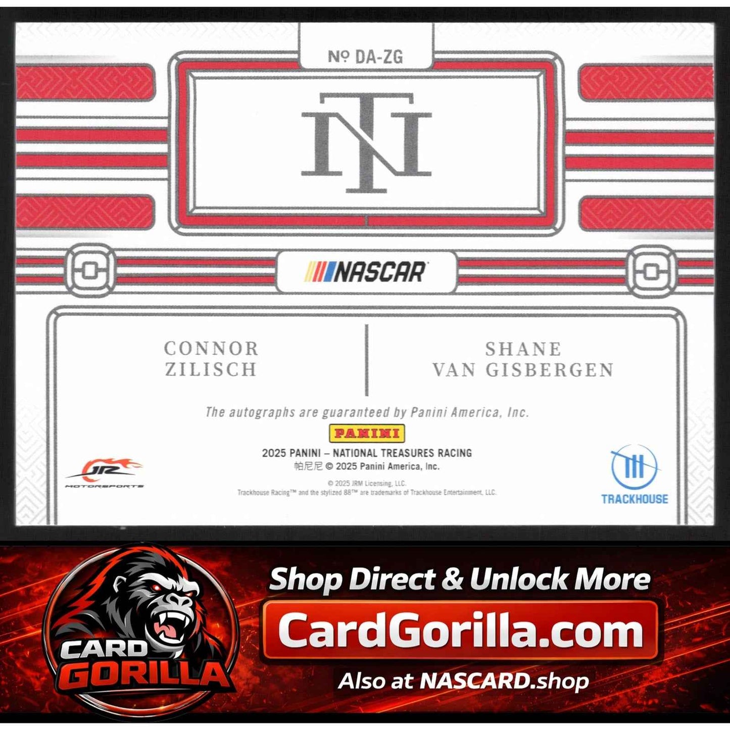 2025 National Treasures Connor Zilisch Shane Van Gisbergen Dual Auto #/99