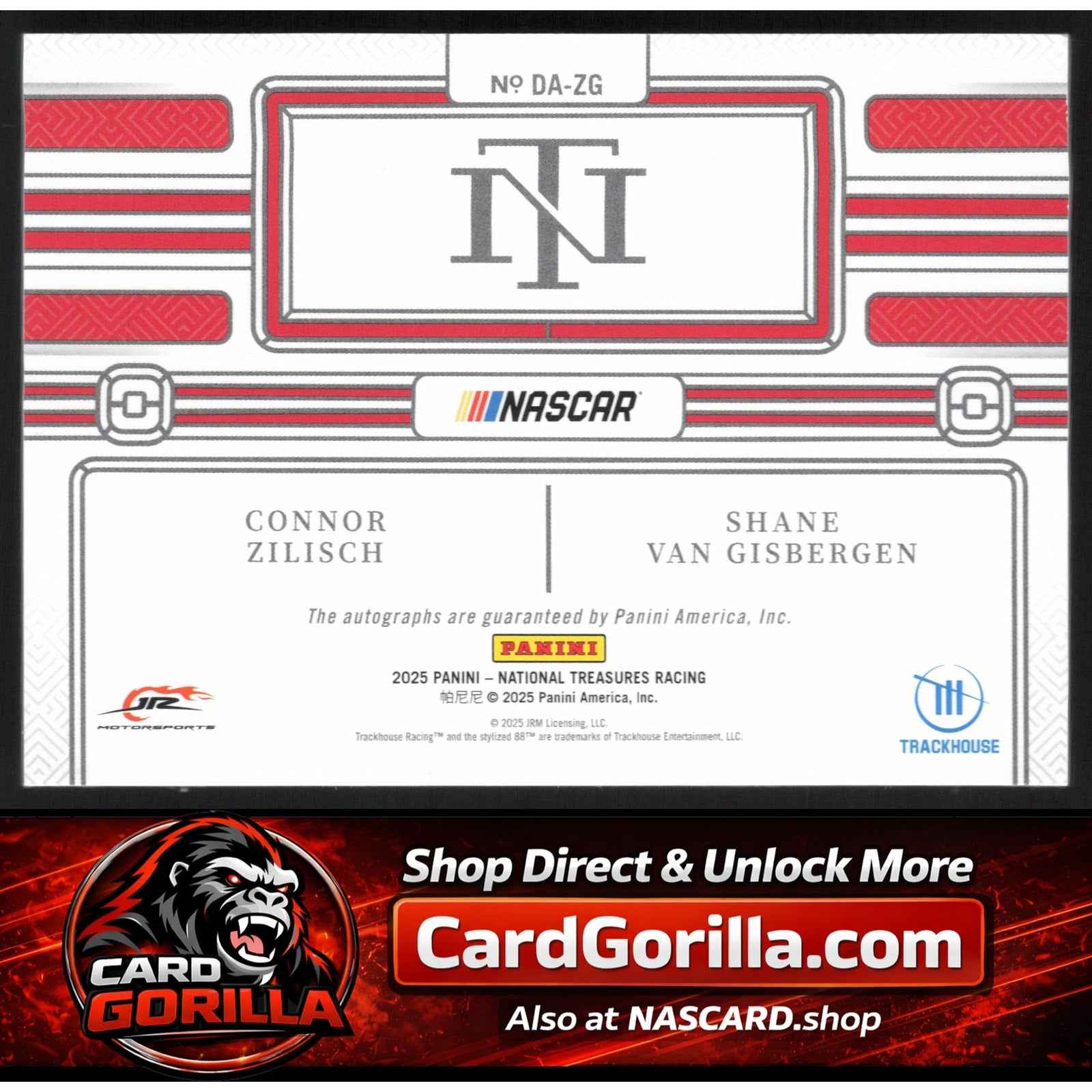 2025 National Treasures Connor Zilisch Shane Van Gisbergen Dual Auto #/99