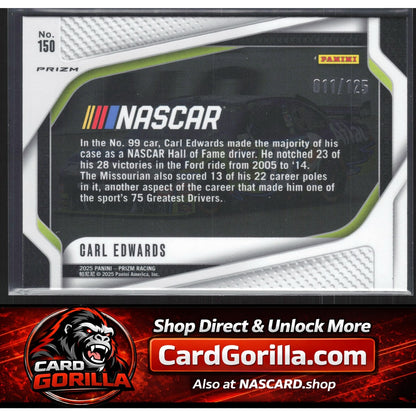 2025 Panini Prizm #150 Carl Edwards Orange Wave #/125