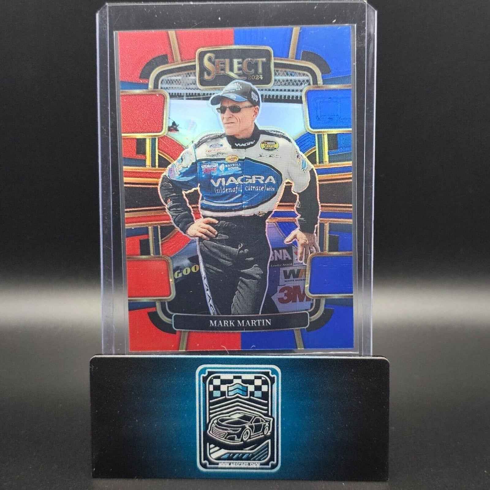 2024 Panini Select - Grandstand Red And Blue Prizm #23 Mark Martin /249 - NASCARD.shop