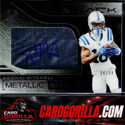 2025 Panini Black #MMK-AML Adonai Mitchell Metallic Marks Royal #/99