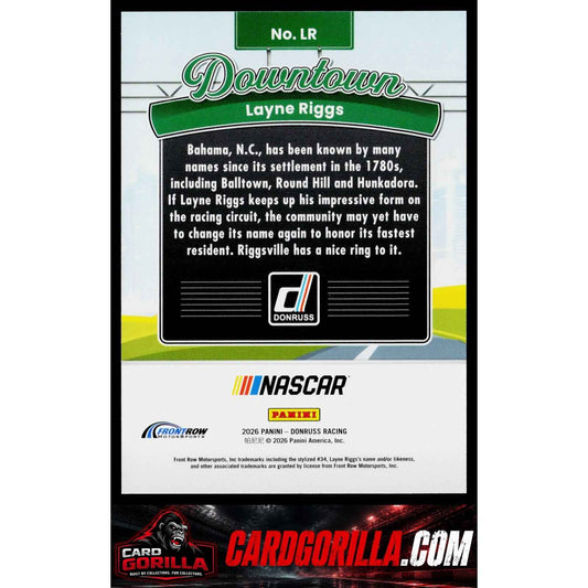 2026 Donruss #LR Layne Riggs Downtown