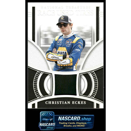 2024 Panini National Treasures Christian Eckes Race Used Tires Holo Silver #/25