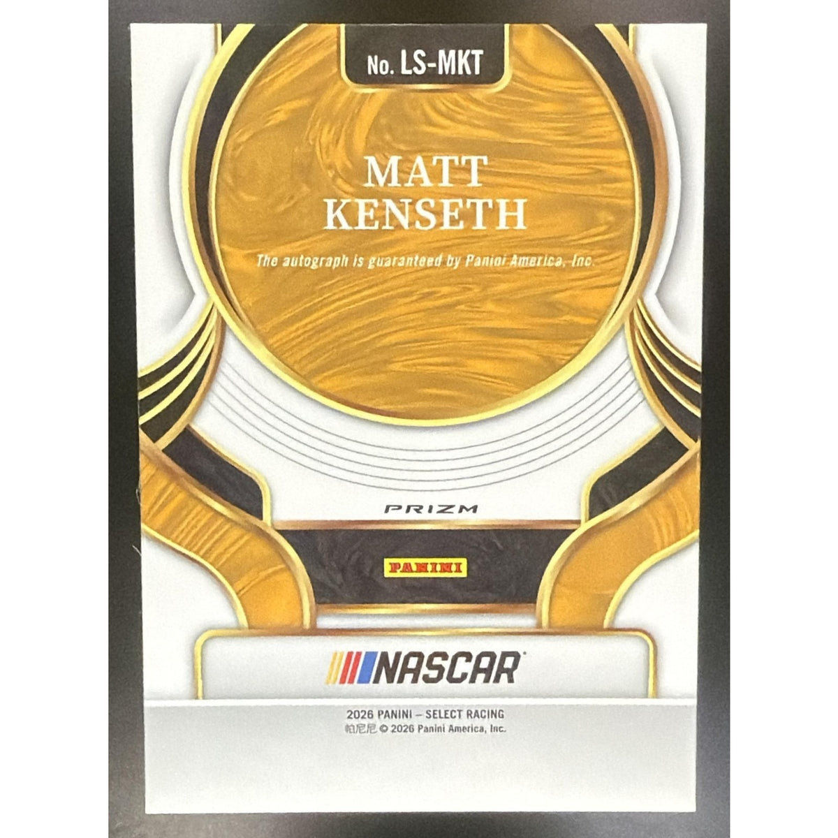 2026 Panini Select NASCAR Matt Kenseth Legendary Signatures Flash Prizms Auto