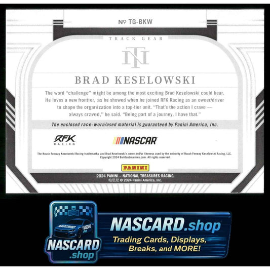 2024 Panini National Treasures Brad Keselowski Track Gear Holo Silver #/25