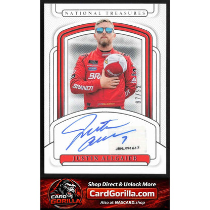 2025 Panini National Treasures #S-JAL Justin Allgaier Signatures #/99