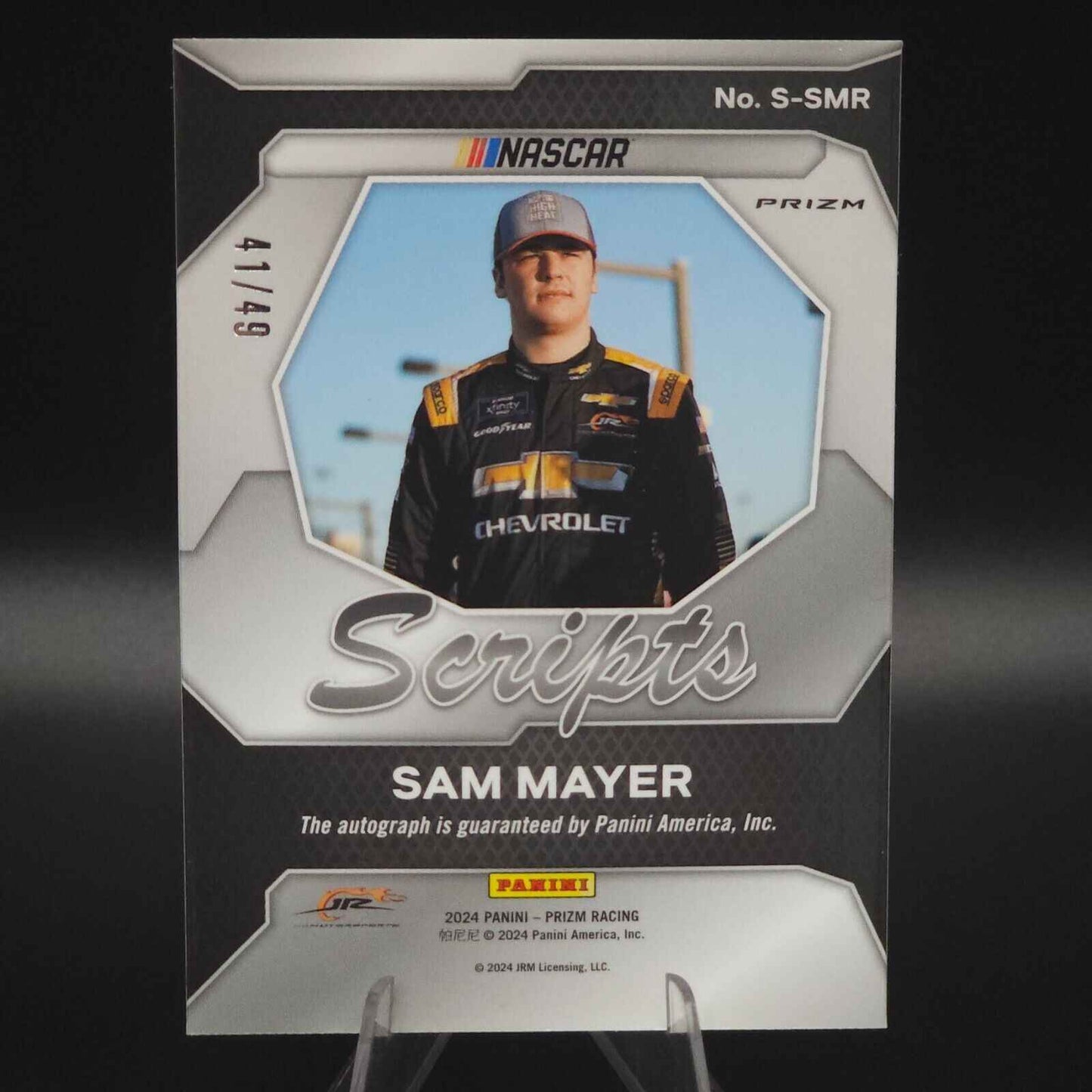 2024 Panini Prizm Racing Scripts Blue #S-SMR Sam Mayer 41/49 AU - NASCARD.shop