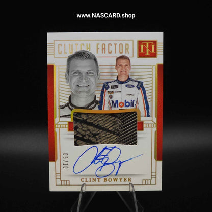 2024 National Treasures Clutch Factor Holo Gold Clint Bowyer 05/10 - NASCARD.shop