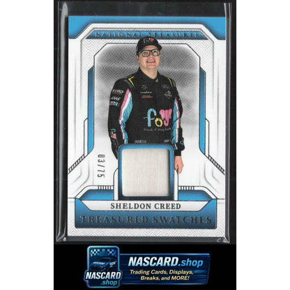 2025 Panini National Treasures Sheldon Creed Treasured Swatches Blue #/75