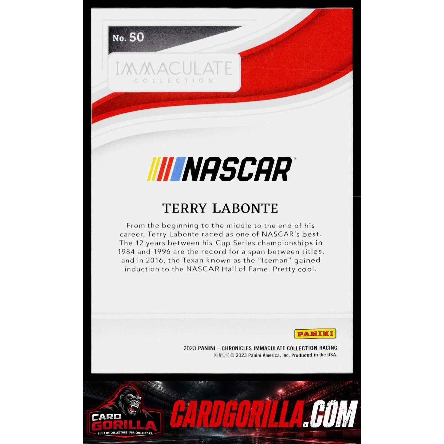 2023 Panini Chronicles #50 Terry Labonte Immaculate Blue #/50