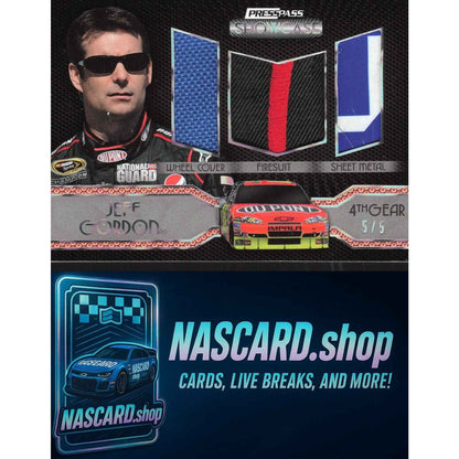 2010 Press Pass Showcase Jeff Gordon Elite Exhibit Memorabilia-4th Gear #/5