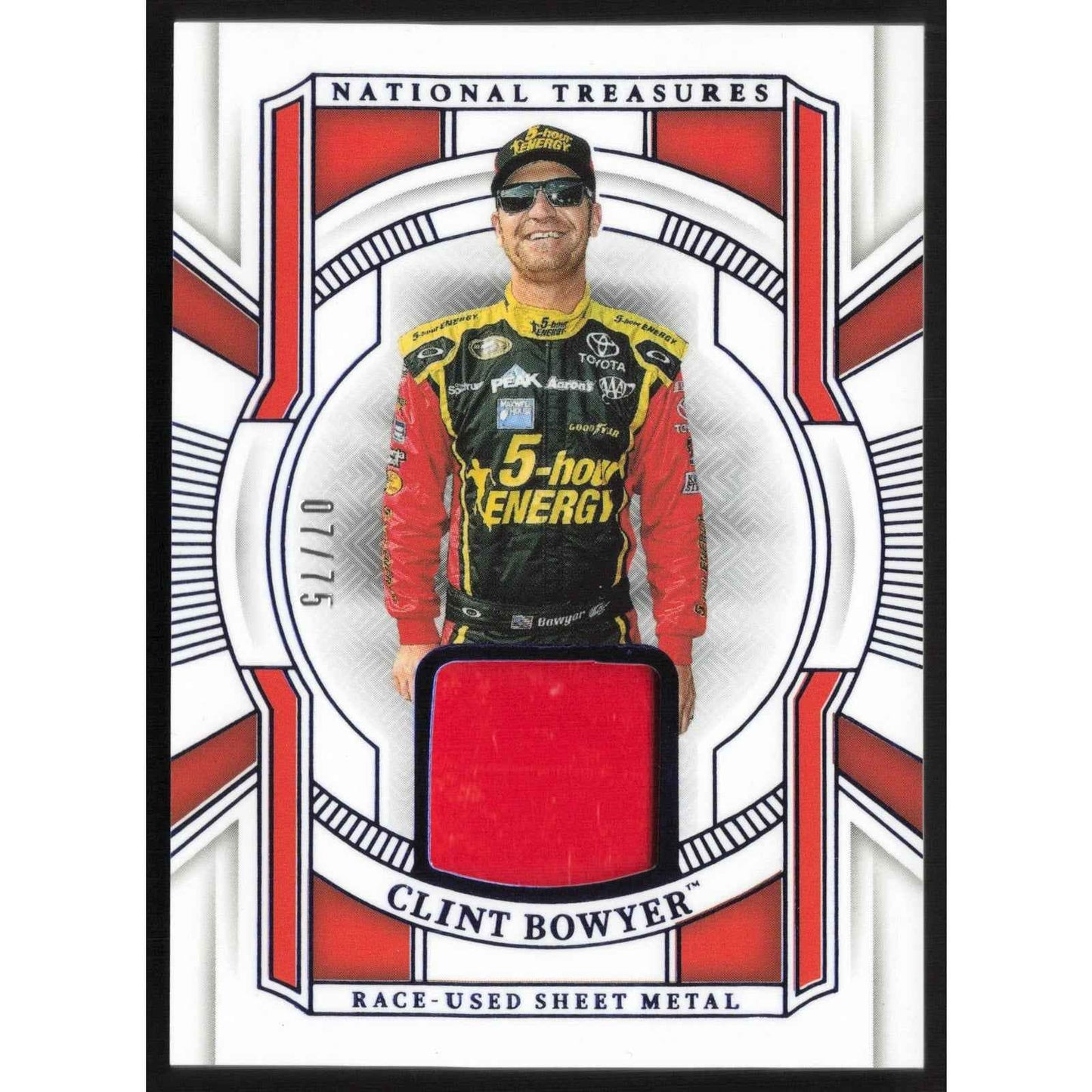 2025 Panini National Treasures Clint Bowyer Race Used Sheet Metal Blue #/75