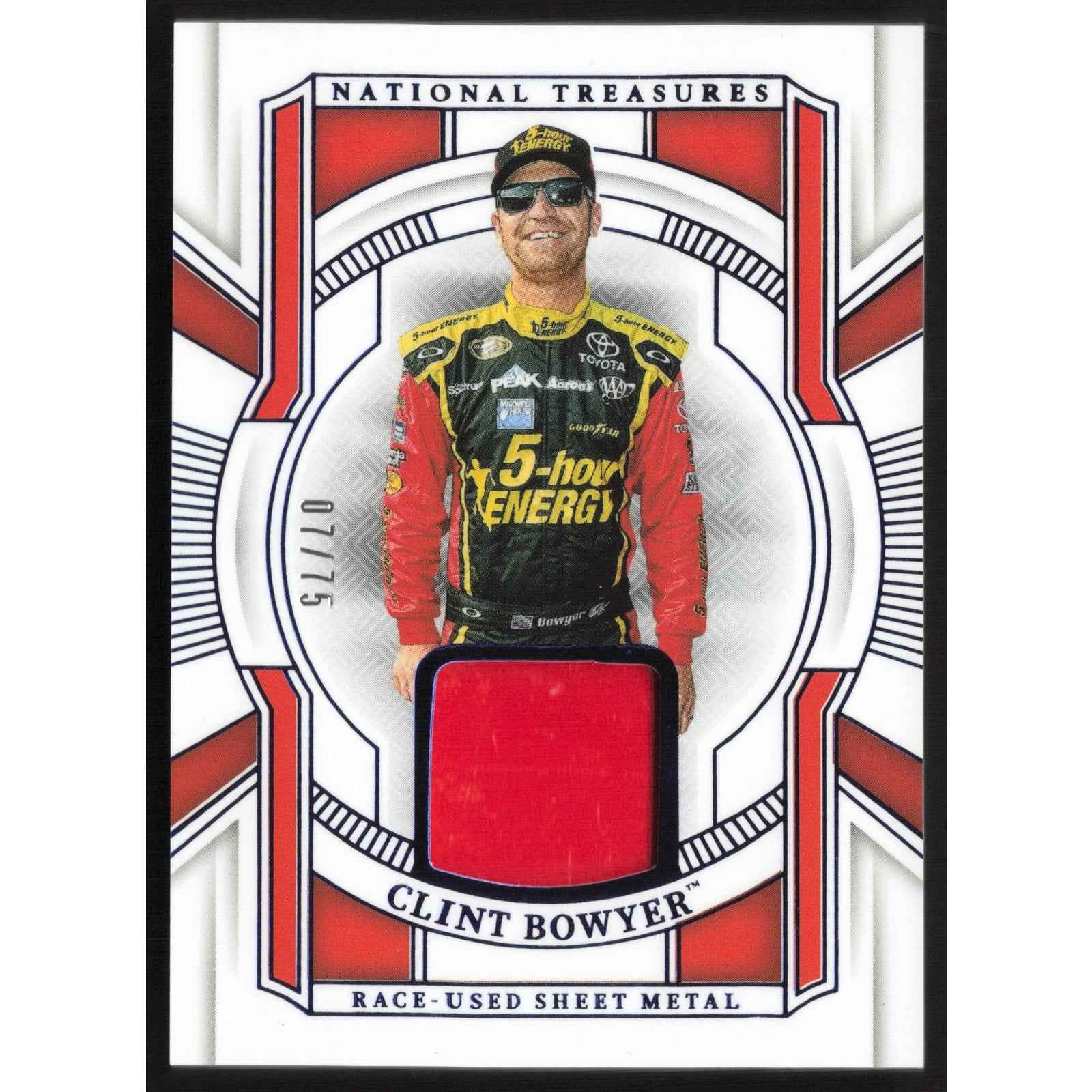 2025 Panini National Treasures Clint Bowyer Race Used Sheet Metal Blue #/75
