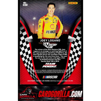 2018 Panini Victory Lane #S16 Joey Logano Starting Grid Gold #/99