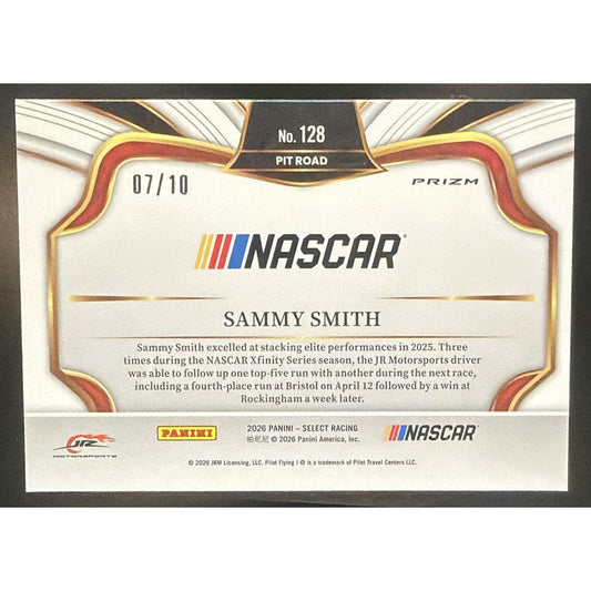 2026 Panini Select NASCAR Sammy Smith #128 Set - Pit Road Gold Prizms 7/10