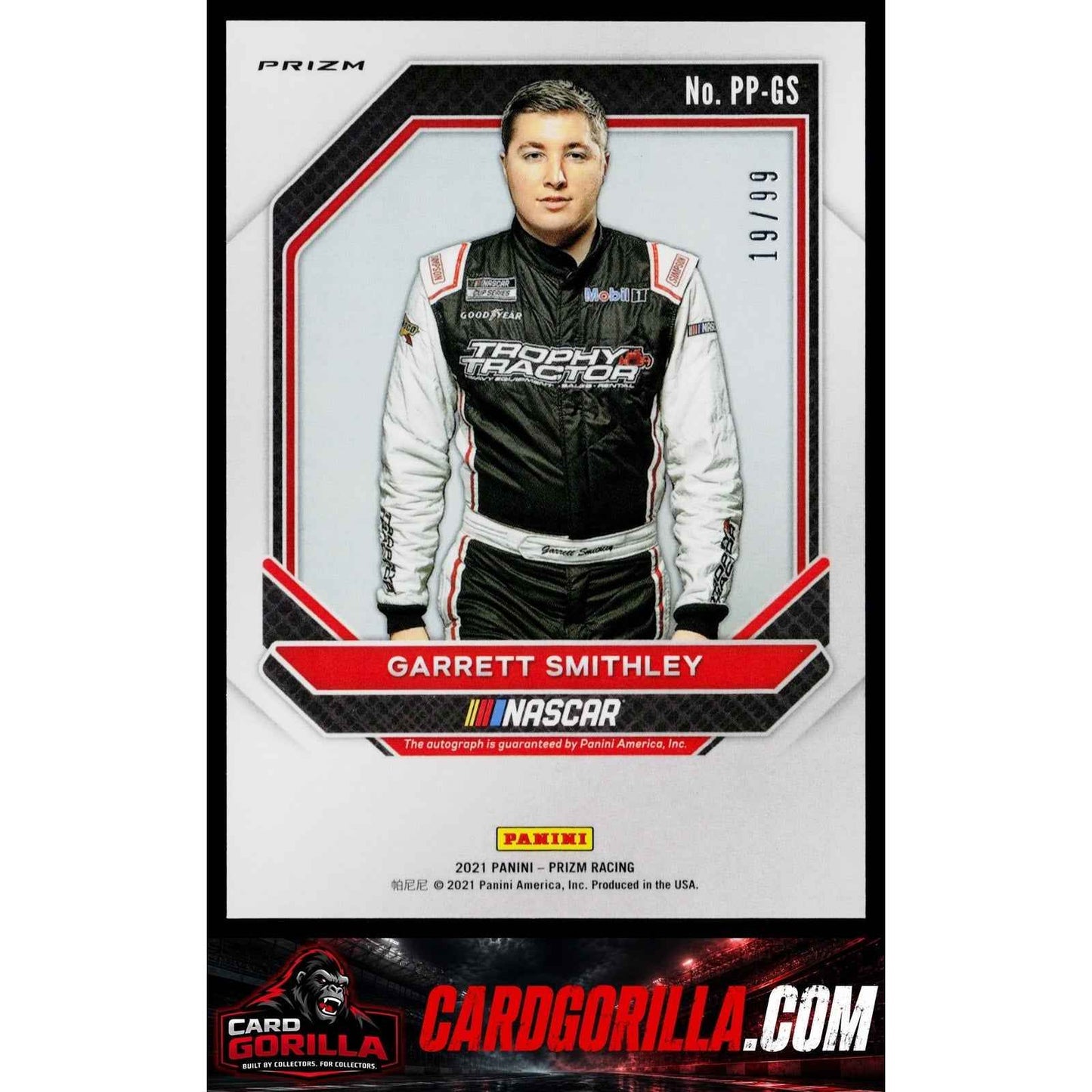2021 Panini Prizm #PP-GS Garrett Smithley Patented Penmanship Reactive Blue #/99