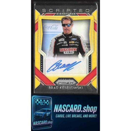 2018 Panini Prizm #SS-BK Brad Keselowski Scripted Signatures Gold Prizm #/10