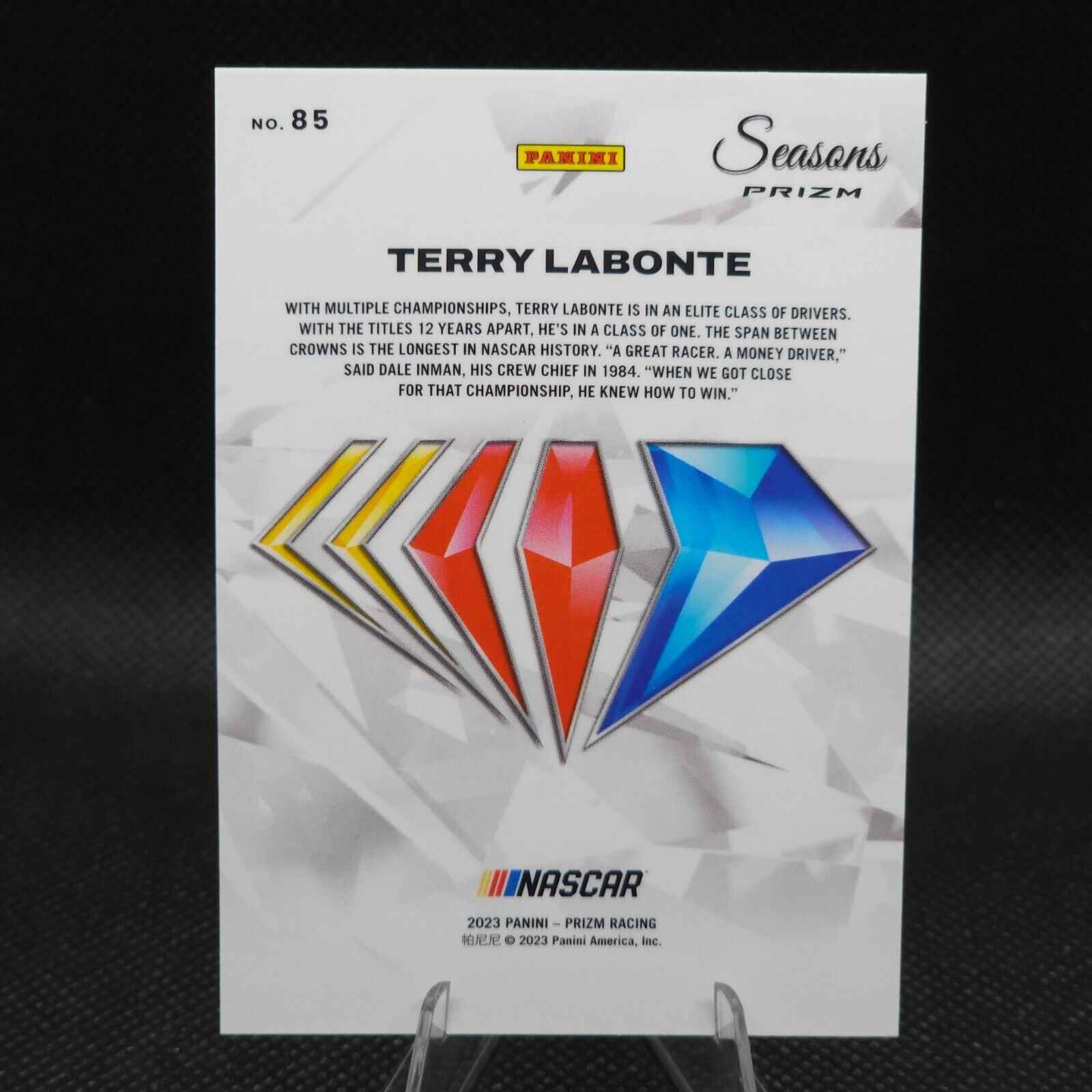2023 Panini Prizm 75th Anniversary Seasons Prizm #85 Terry Labonte - NASCARD.shop