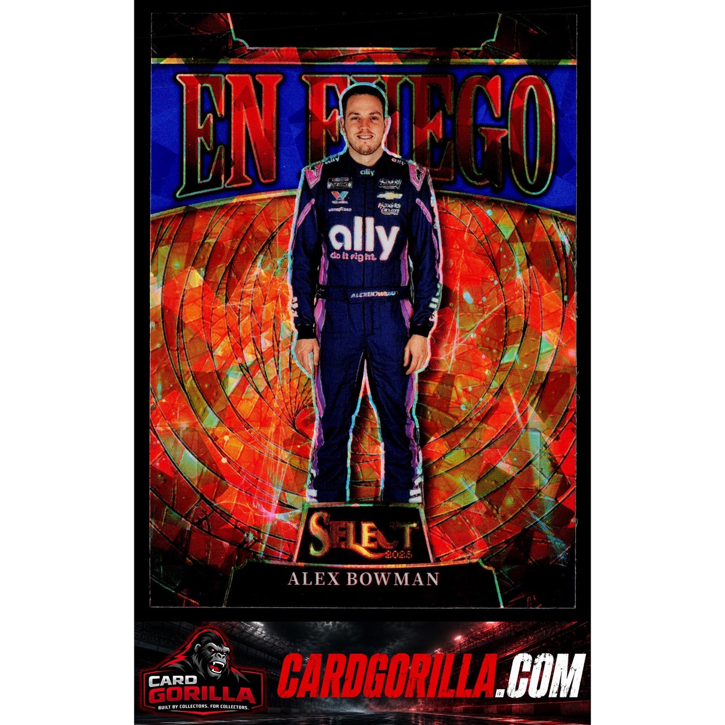 2025 Panini Select #21 Alex Bowman En Fuego Blue Ice Prizms #/35