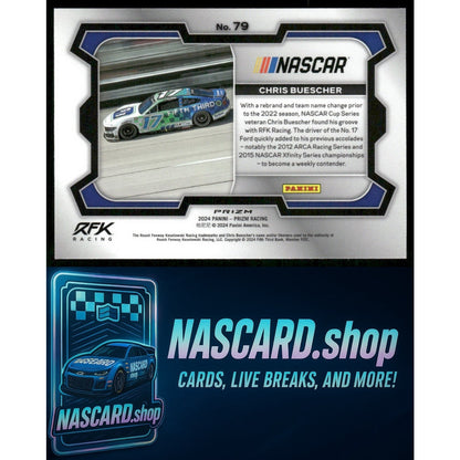 2024 Panini Prizm #79 Chris Buescher White Sparkle - NASCARD.shop
