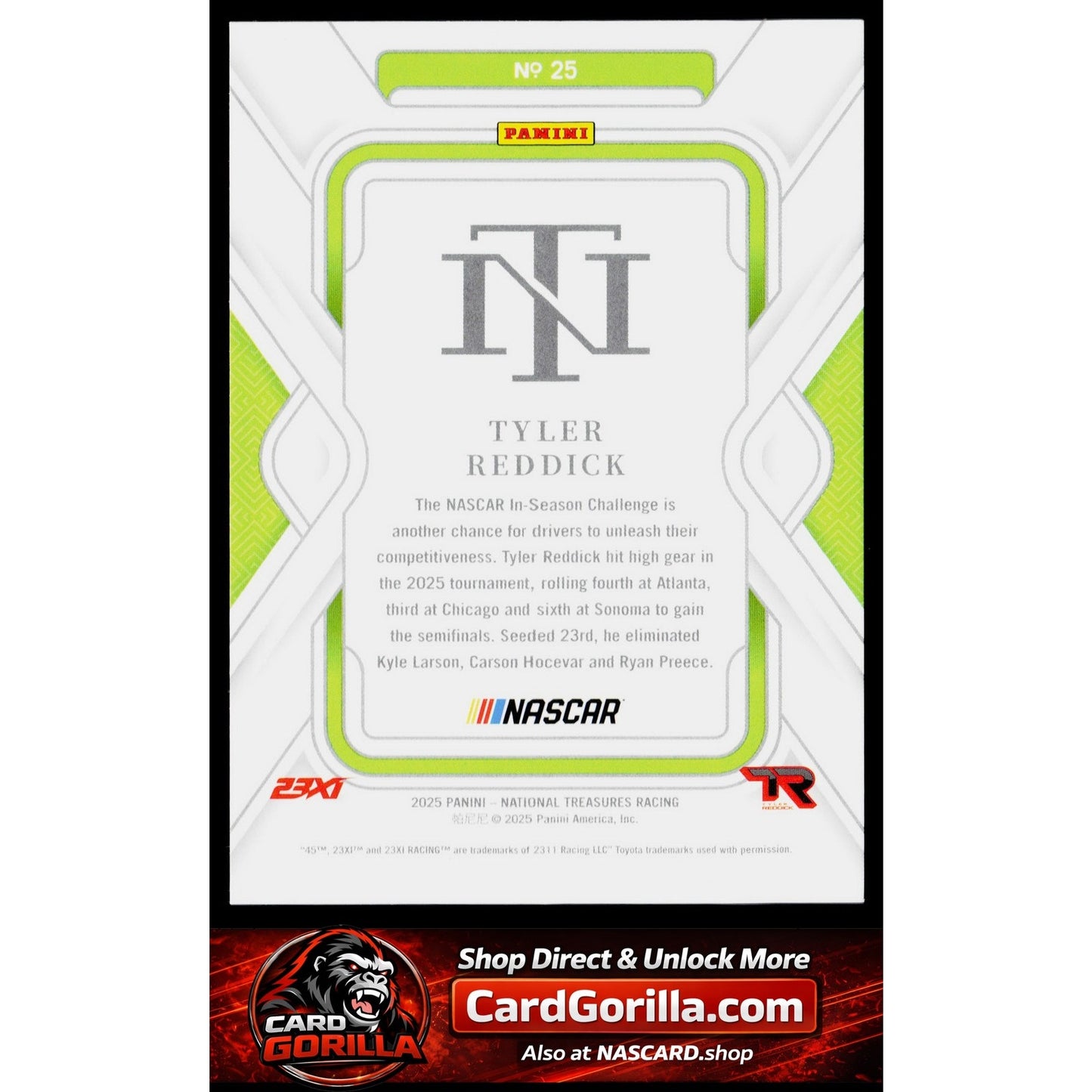 2025 Panini National Treasures #25 Tyler Reddick #/35
