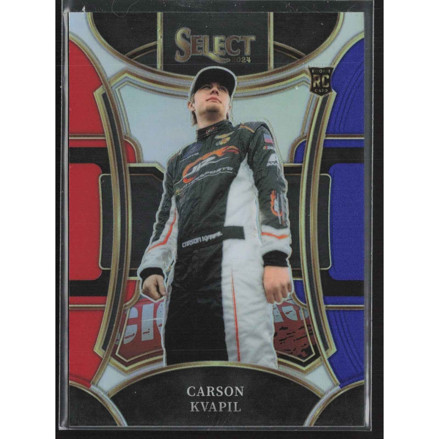 2024 Panini Select #300 Carson Kvapil Red and Blue Prizms #/25 RC