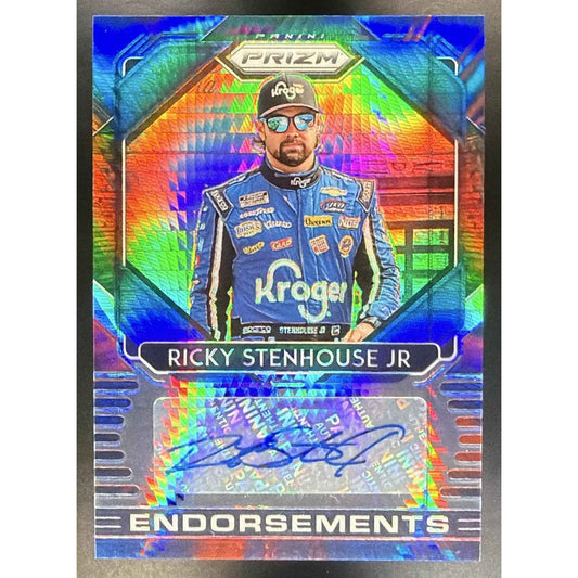 2020 Panini Prizm Ricky Stenhouse Jr. #E-RS Endorsements Red and Blue Hyper /10