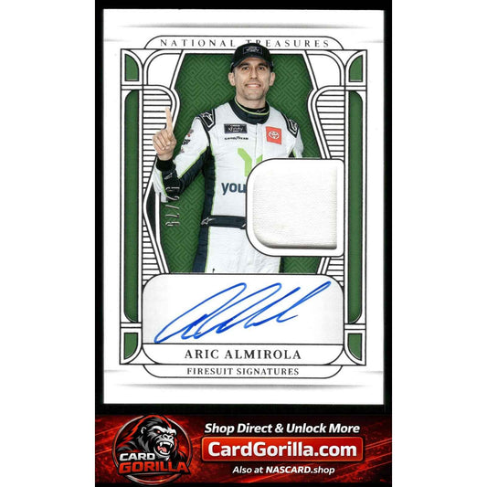 2025 Panini National Treasures #FS-AAA Aric Almirola Firesuit Signatures #/75