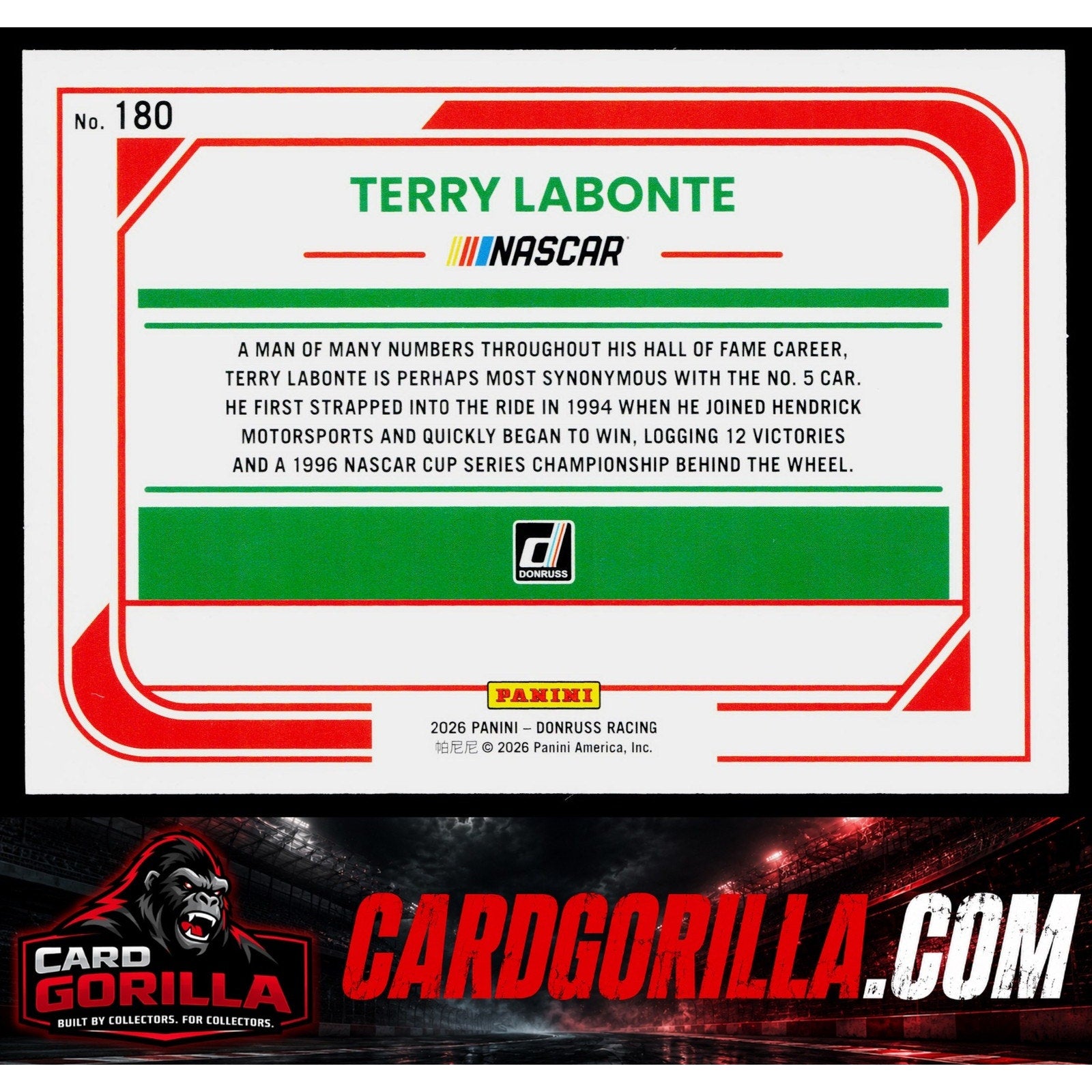 2026 Donruss #180 Terry Labonte Red #/299