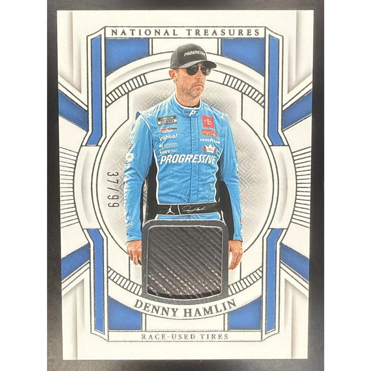 2025 Panini National Treasures Denny Hamlin #11 Race Used Tires 37/99