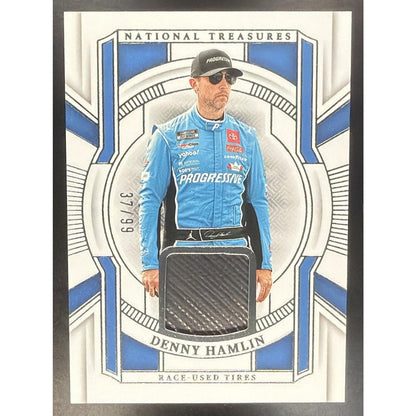 2025 Panini National Treasures Denny Hamlin #11 Race Used Tires 37/99
