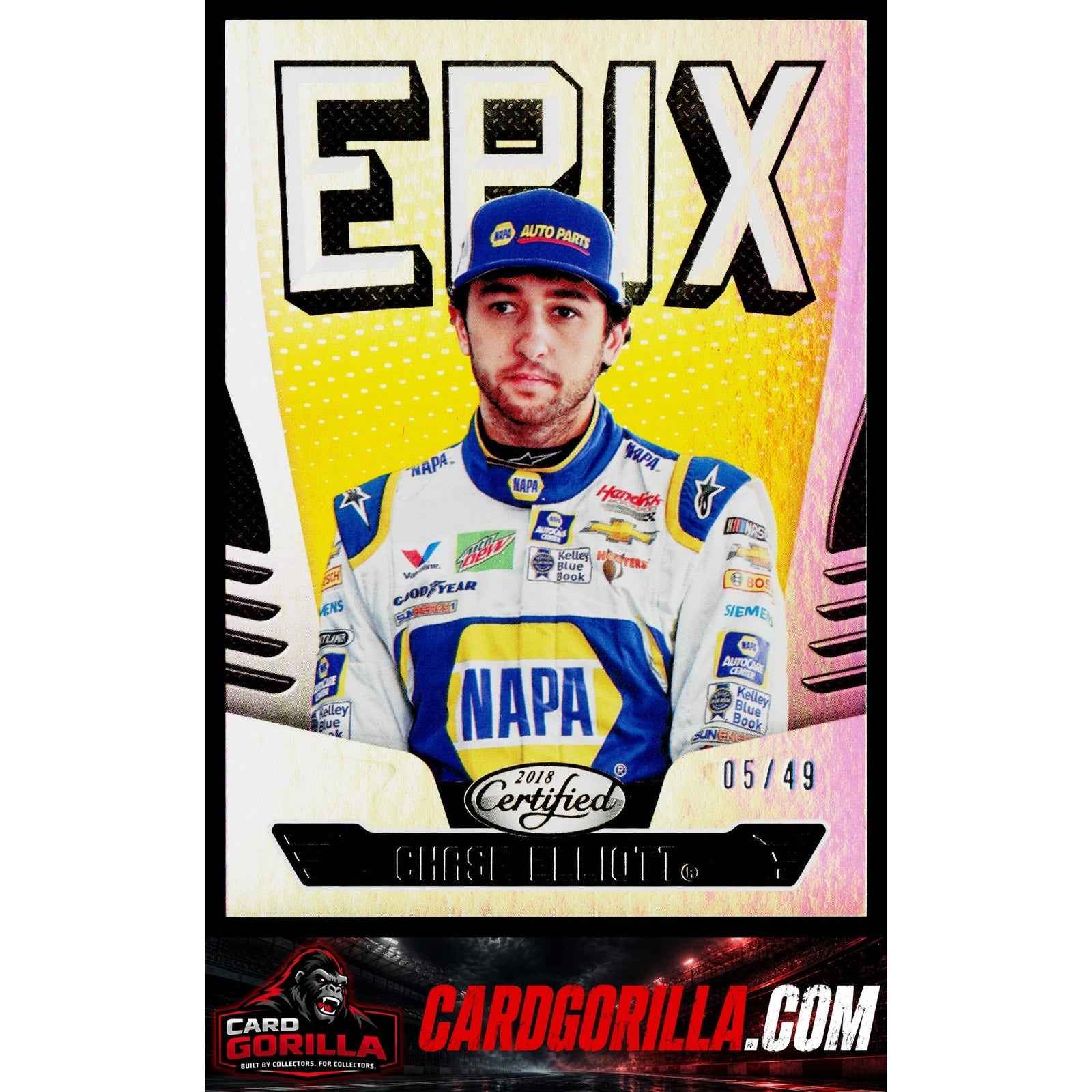 2018 Panini Certified #E6 Chase Elliott Epix Gold #/49