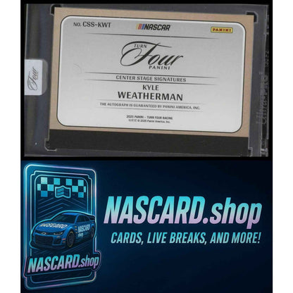 2025 Panini Turn Four #CSS-KWT Kyle Weatherman Center Stage Signatures Blue #/49
