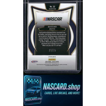2025 Select Racing #22 Richard Petty Grandstand TIe-Dye Prizms #/25 - Card Gorilla