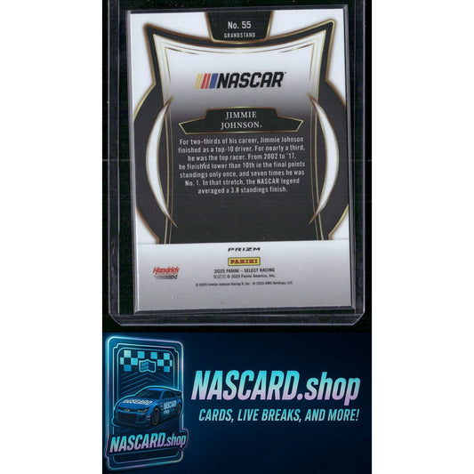 2025 Panini Select #55 Jimmie Johnson Silver Prizms - NASCARD.shop