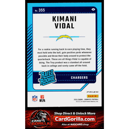 2024 Donruss #355 Kimani Vidal Optic Rated Rookies Preview Red Wave