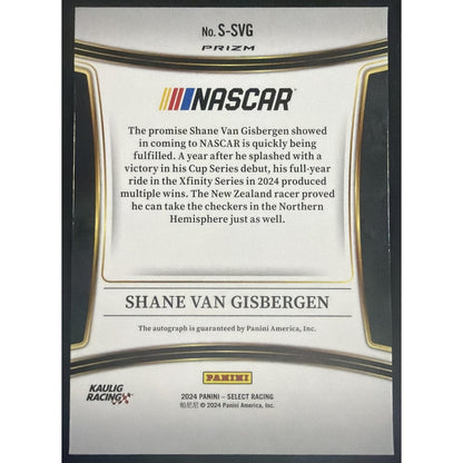 2024 Panini Select Nascar Shane Van Gisbergen #S-SVG Signatures Auto