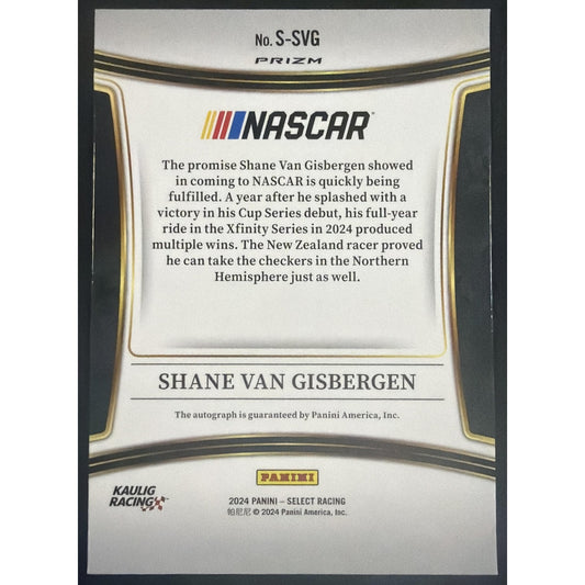 2024 Panini Select Nascar Shane Van Gisbergen #S-SVG Signatures Auto
