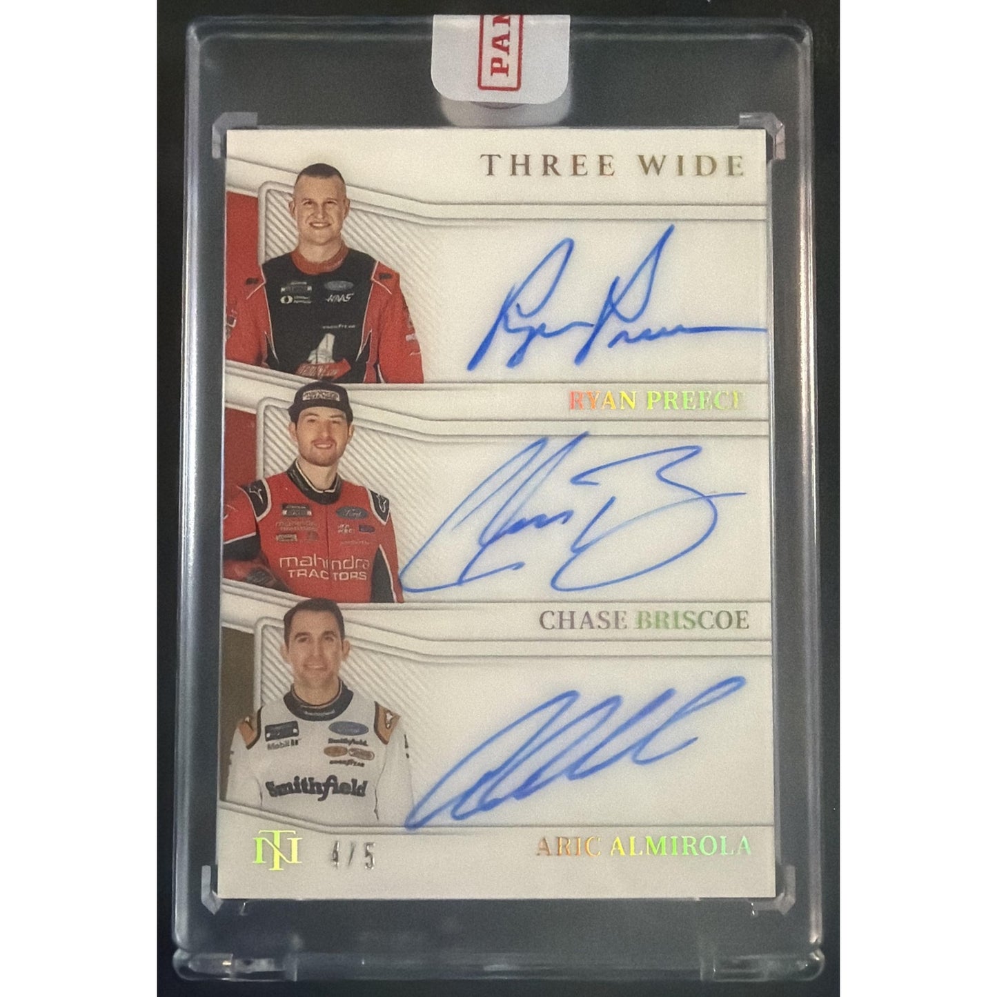 2023 National Treasures Almirola Briscoe Preece Three Wide Auto Holo Gold /5