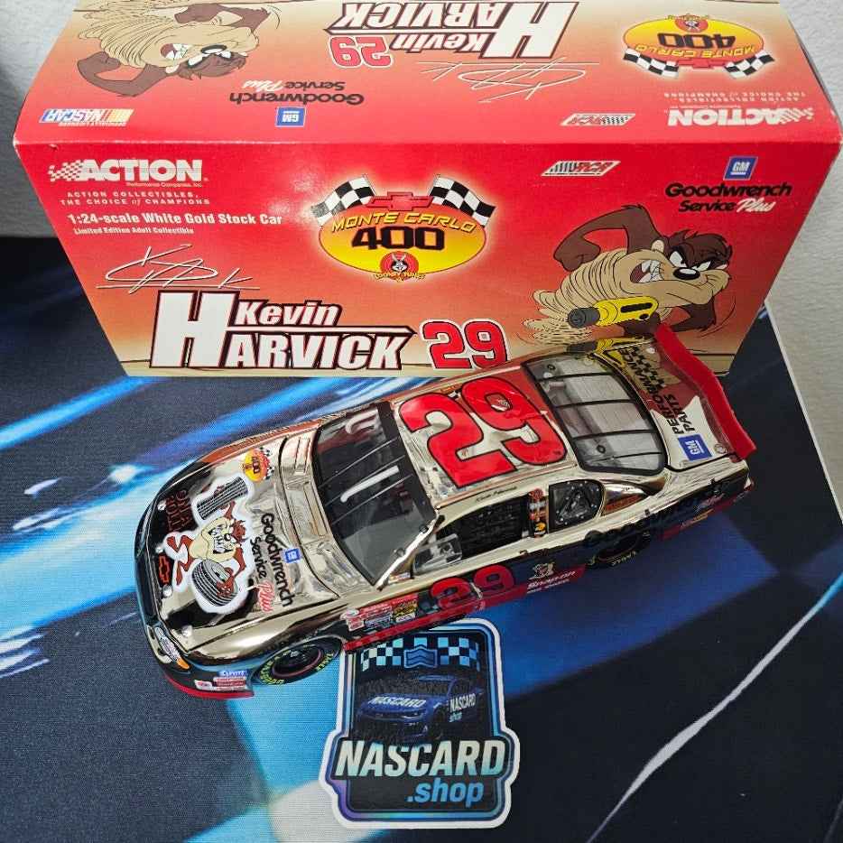 Kevin Harvick 1:24 Diecast White Gold 2001 #29 Looney Tunes GM Dealers 1 of 5000