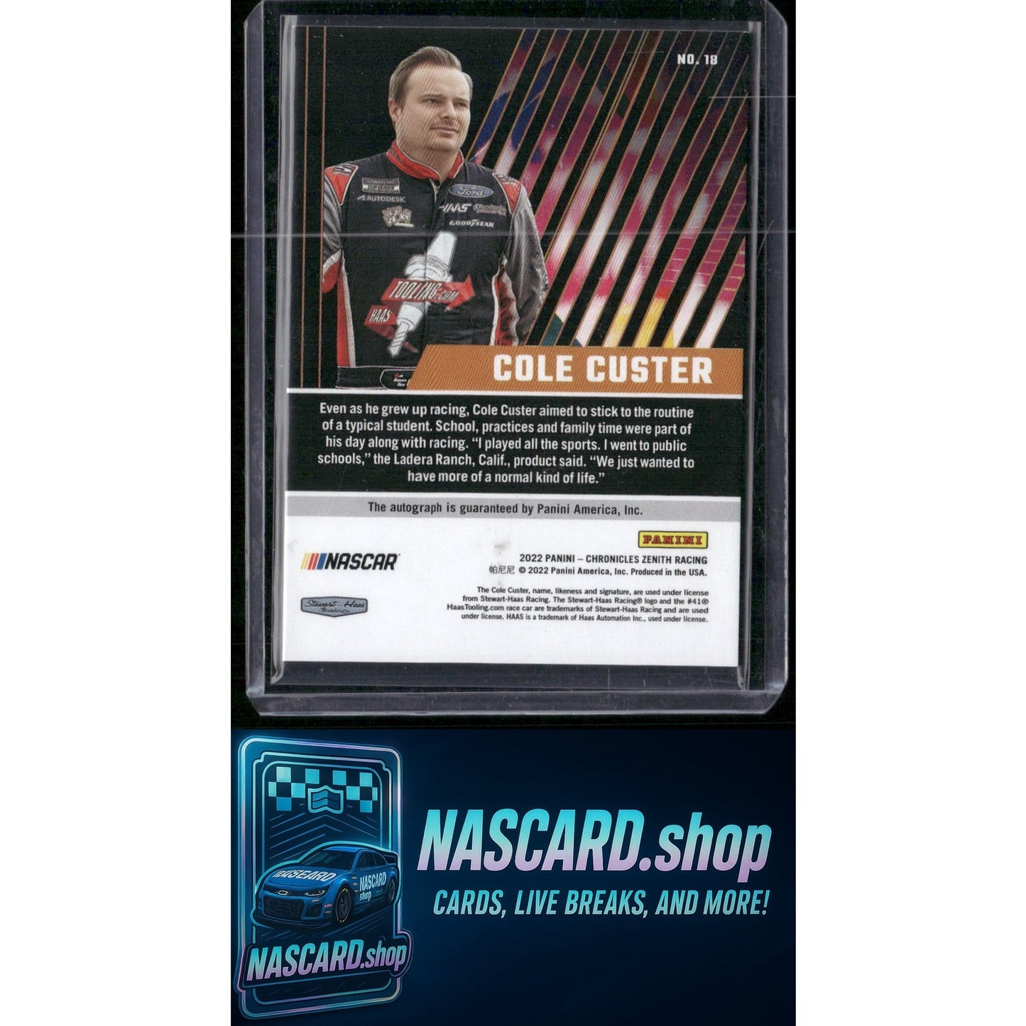 2022 Panini Chronicles #18 Cole Custer Zenith Autographs