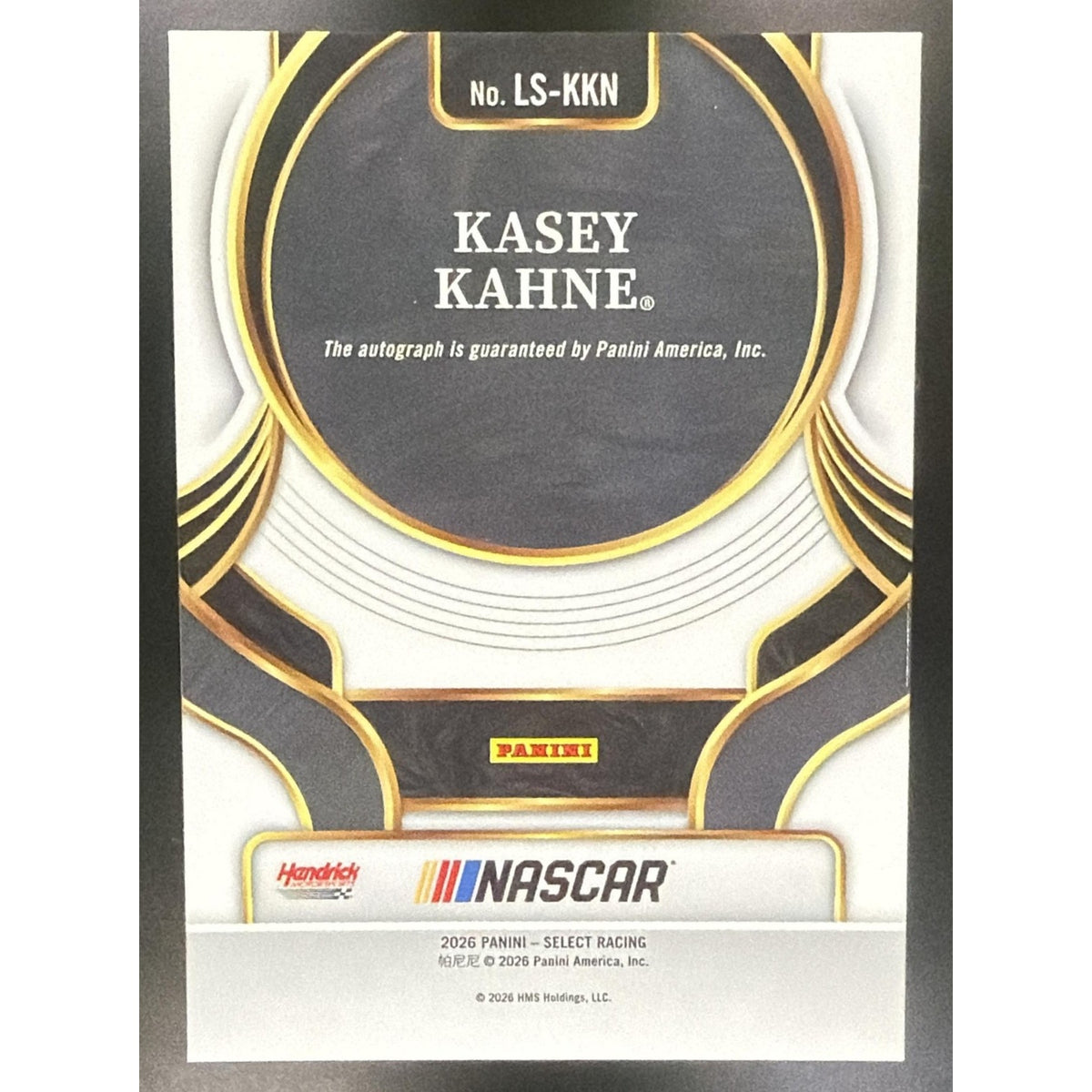 2026 Panini Select NASCAR Kasey Kahne #LS-KKN Legendary Signatures Auto