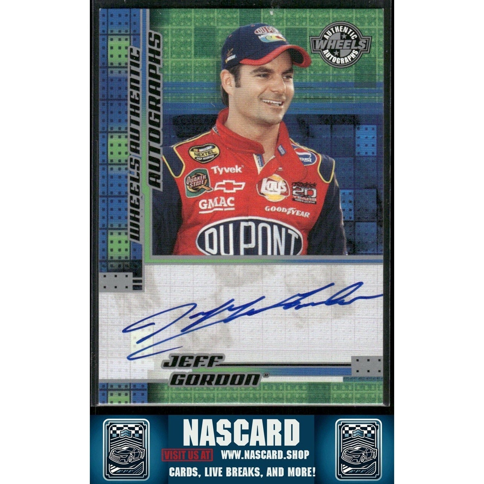 2004 Press Pass Wheels Authentic Autographs Jeff Gordon On Card Auto - NASCARD.shop
