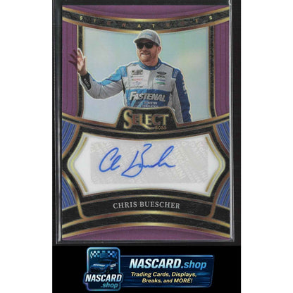 2025 Panini Select #S-CBR Chris Buescher Signatures Purple Prizms #/49