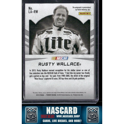 2016 Panini Torque #LA-RW Rusty Wallace Legendary Autographs Blue - NASCARD.shop