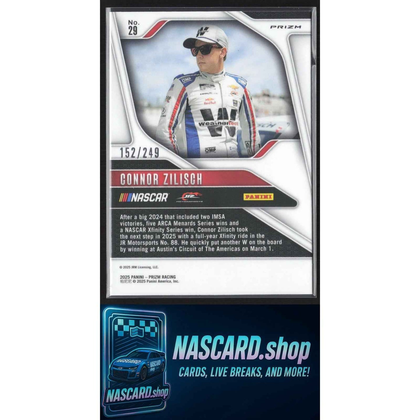 2025 Panini Prizm #29 Connor Zilisch Red #/249 RC