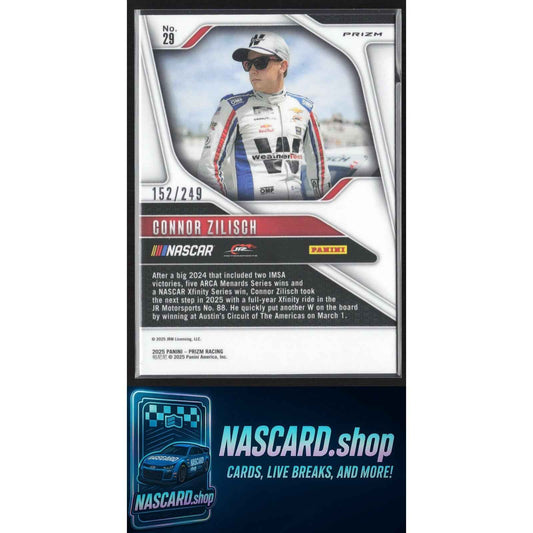 2025 Panini Prizm #29 Connor Zilisch Red #/249 RC