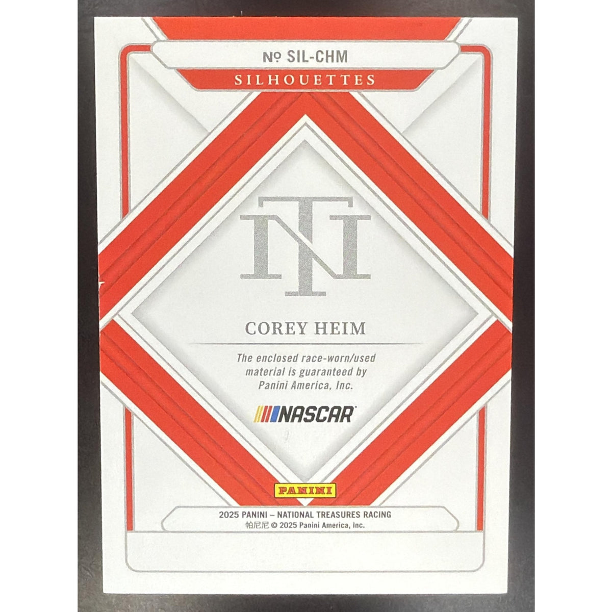2025 Panini National Treasures Corey Heim #7 Silhouettes 53/75 MEM