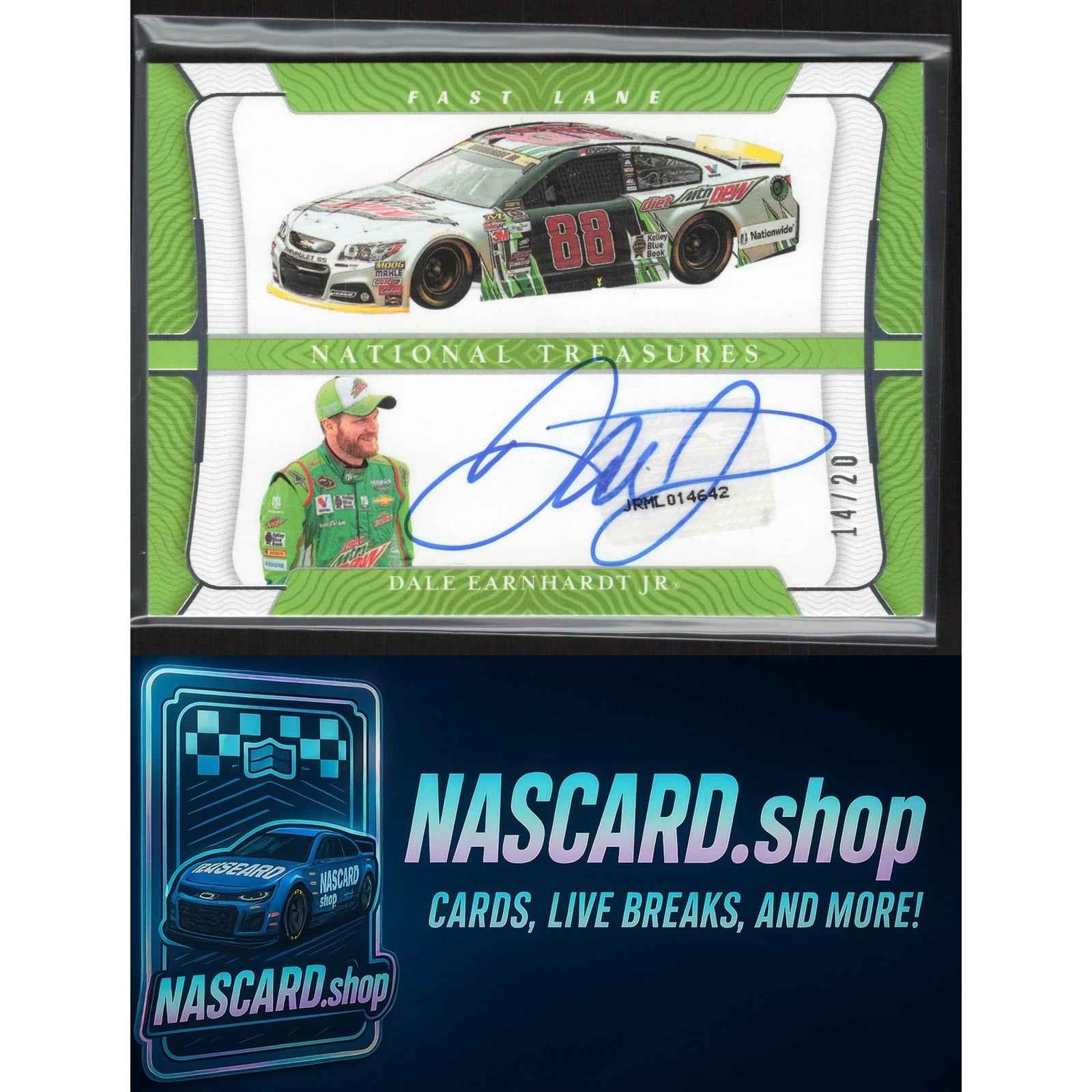 2022 Panini National Treasures #FL-JR Dale Earnhardt Jr Fast Lane #/20