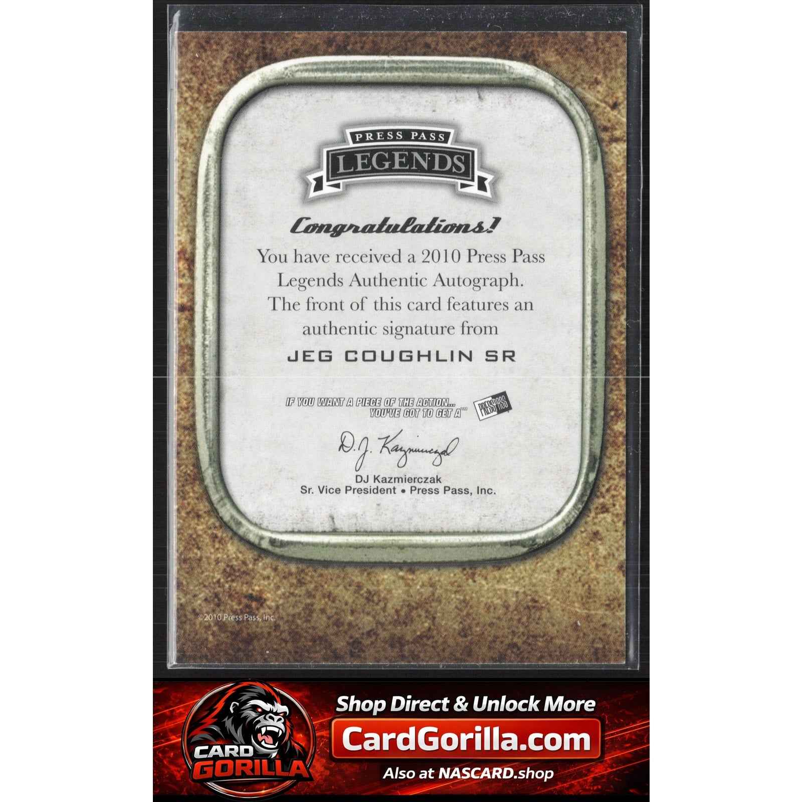 2010 Press Pass Legends #NNO Jeg Coughlin Autographs Silver #/91 NHRA